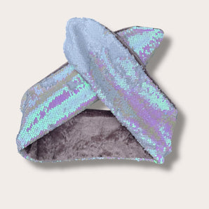 Sequin Wired irredescent white/pink Hair Wrap