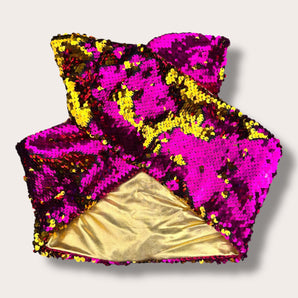 Sequin Wired Pink and Gold Hair Wrap