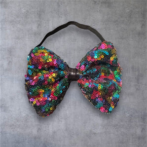 Rainbow Sequin Bow Tie