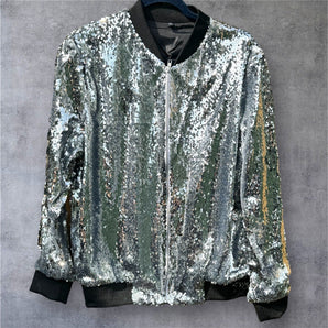 Sequin Silver Jacket with Sequin Black Wings