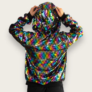 Sequin Jacket multicoloured with hood