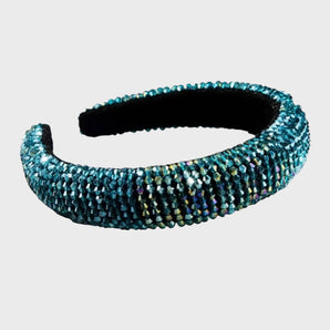 Dark Green Beaded Crystal Headband