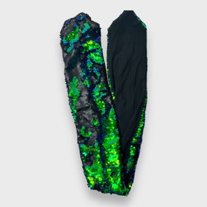 Sequin Wired Green and Black Hair Wrap