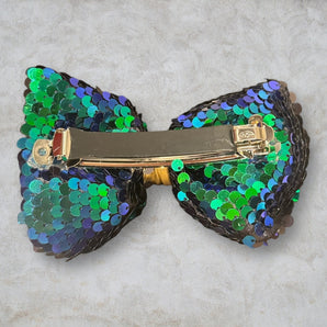 Mermaid Green Sequin Bow Hair Clip