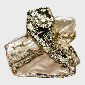 Sequin Wired Champagne Gold Hair Wrap
