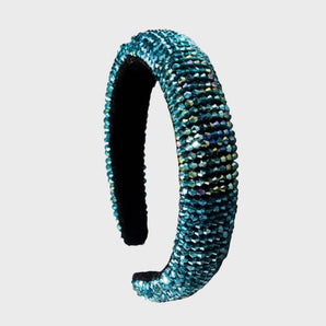 Dark Green Beaded Crystal Headband
