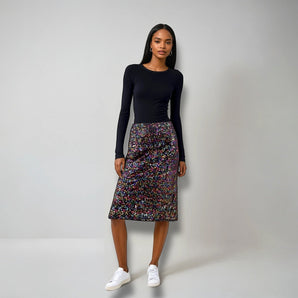 Multicoloured Sequin Pencil Skirt