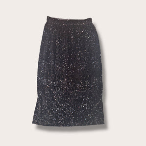Black Sequin Pencil Skirt
