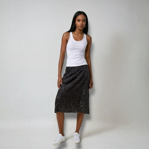 Black Sequin Pencil Skirt