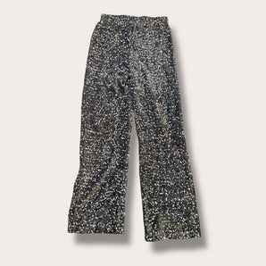 Grey Sequin Stretch Trousers