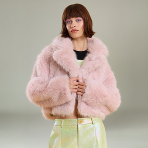 Bamboo Blend Faux Fur Shearling Jacket