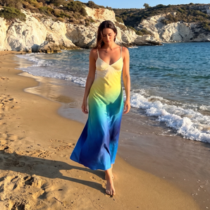 Ocean Ambre Satin Slip Dress