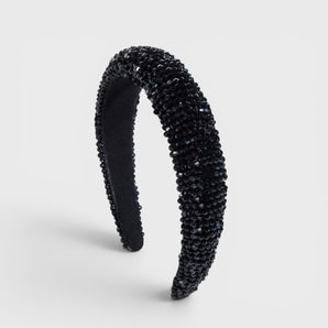 Black Diamanté Crystal Headband