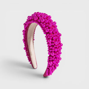 Bright Pink Pearl Cluster Design Headband