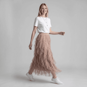 Pink Tulle Layered Skirt
