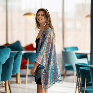 Sequin Kimono Iridescent