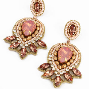 PEACH ART DECO EARRING