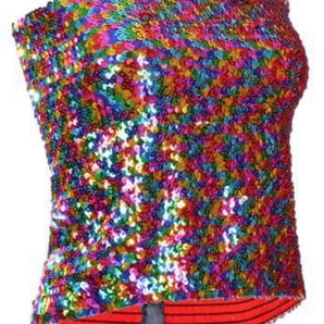 Rainbow Sequin Boob Tube