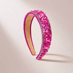 Pink Crystal Gem Stone Headband