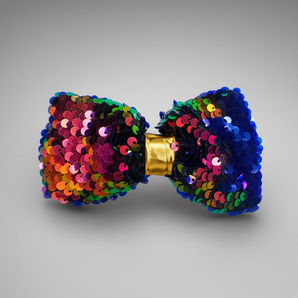 Mermaid Blue Sequin Statement Hair Bow – Handmade from Offcuts