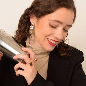 GOLD CHAMPAGNE DROP EARRINGS