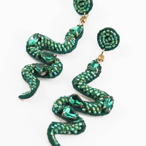 GREEN SNAKE EARRINGS