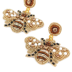 GOLD BEADED BEE DROPS