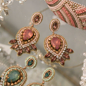 PEACH ART DECO EARRING