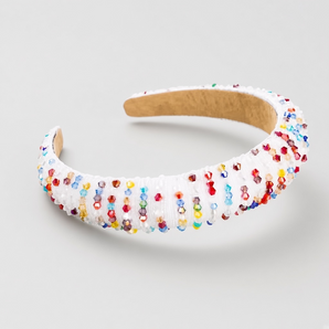 Multicoloured and white Diamanté Crystal Headband