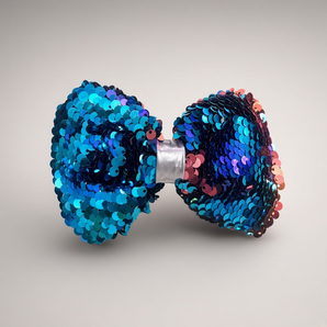 Turquoise and Pink Sequin Statement Hair Bow – Handmade from Offcuts