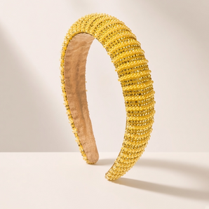 Yellow Crystal Beaded Headband