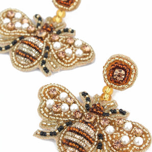 GOLD BEADED BEE DROPS