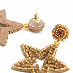 GOLD BEADED STAR DROPS