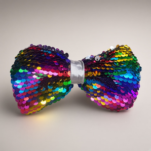 Multicoloured Sequin Statement Hair Bow – Handmade from Offcuts