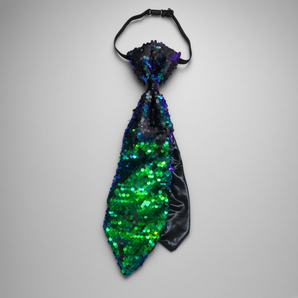 Handmade Mermaid Green Sequin Statement Necktie