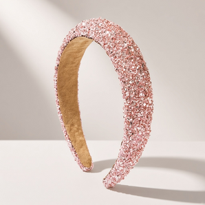 Roze kralenkristallen haarband