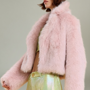 Bamboo Blend Faux Fur Shearling Jacket