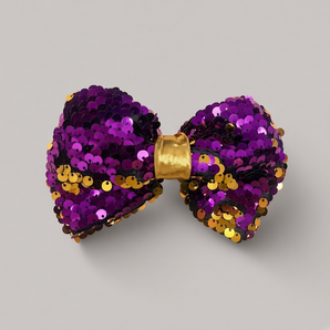 Pink and Gold Sequin Statement Hair Bow – Handmade from Offcuts