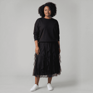 Black Tulle Layered Skirt