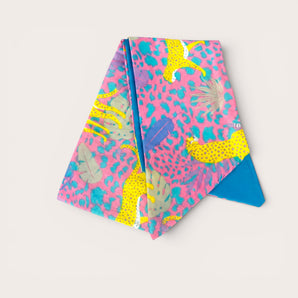 Leopard Jungle Cotton Hair Wrap | Handmade Tropical Head Scarf | Festival Hair Accessory