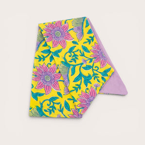 Bright Floral Cotton Hair Wrap | Handmade Boho Head Scarf | Festival Hair Accessory