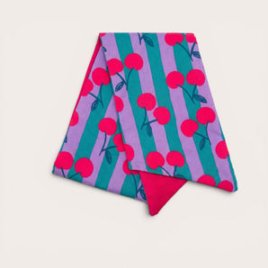 Cherry Print Cotton Hair Wrap | Handmade Retro Head Scarf | Festival Hair Accessory