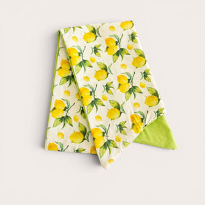 Lemon Print Cotton Hair Wrap | Handmade Citrus Head Scarf | Summer Hair Accessory