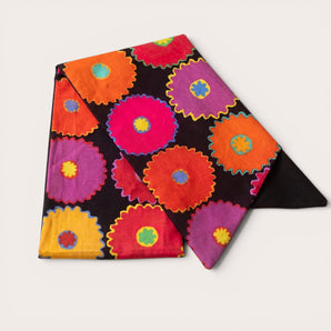 Retro Floral Cotton Hair Wrap | Handmade Boho Head Scarf | Festival Hair Accessory
