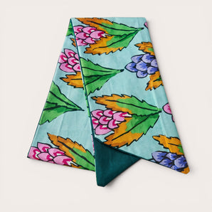 Bold Floral Cotton Hair Wrap | Handmade Botanical Head Scarf | Festival Hair Accessory
