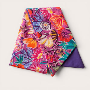 Tropical Floral Cotton Hair Wrap | Handmade Botanical Head Scarf | Festival Hair Accessory