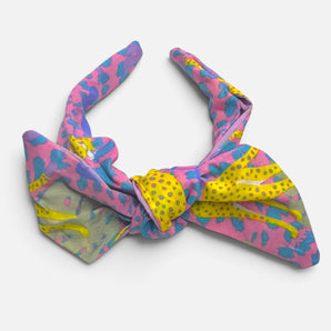 Pink Leopard Slide-On Bow Headband