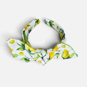 Lemon Print Slide-On Bow Headband
