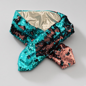 Sequin Wired turquoise and pink hair wrap