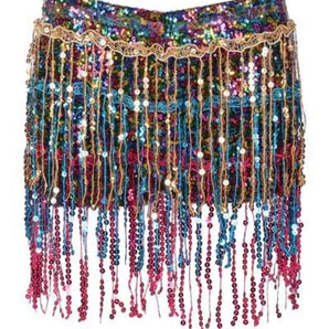 Rainbow Tassel Sequin shorts